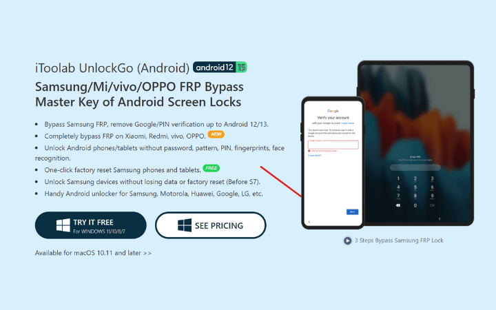 iToolab UnlockGo Android – Your Solution to Easy Samsung FRP Removal